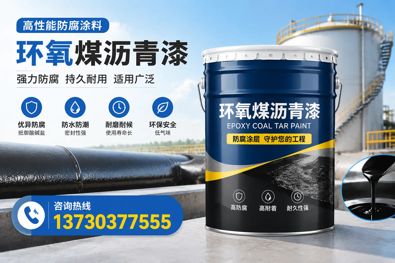 环氧煤沥青漆的耐久性分析,适合沧州的使用场景